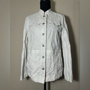 Chico's Textured White Utility Jacket